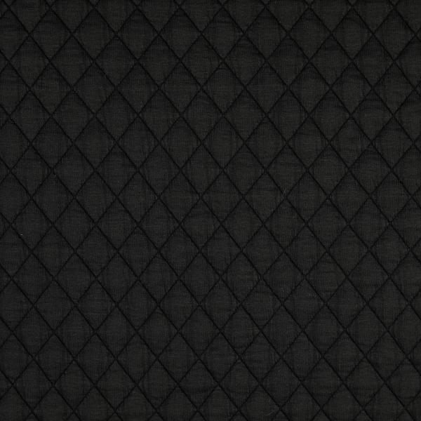 Vintage Jacquard Jersey mit Steppung, uni, schwarz